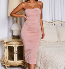 USA Sexy Women Spaghetti Strap Bodycon pleated Dress Party Club long Dresses