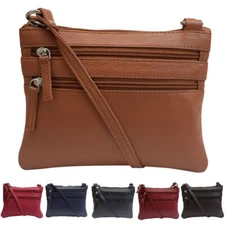 Genuine Leather Every Day Purse Shoulder or Cross Body Slim Light Weight & Soft
