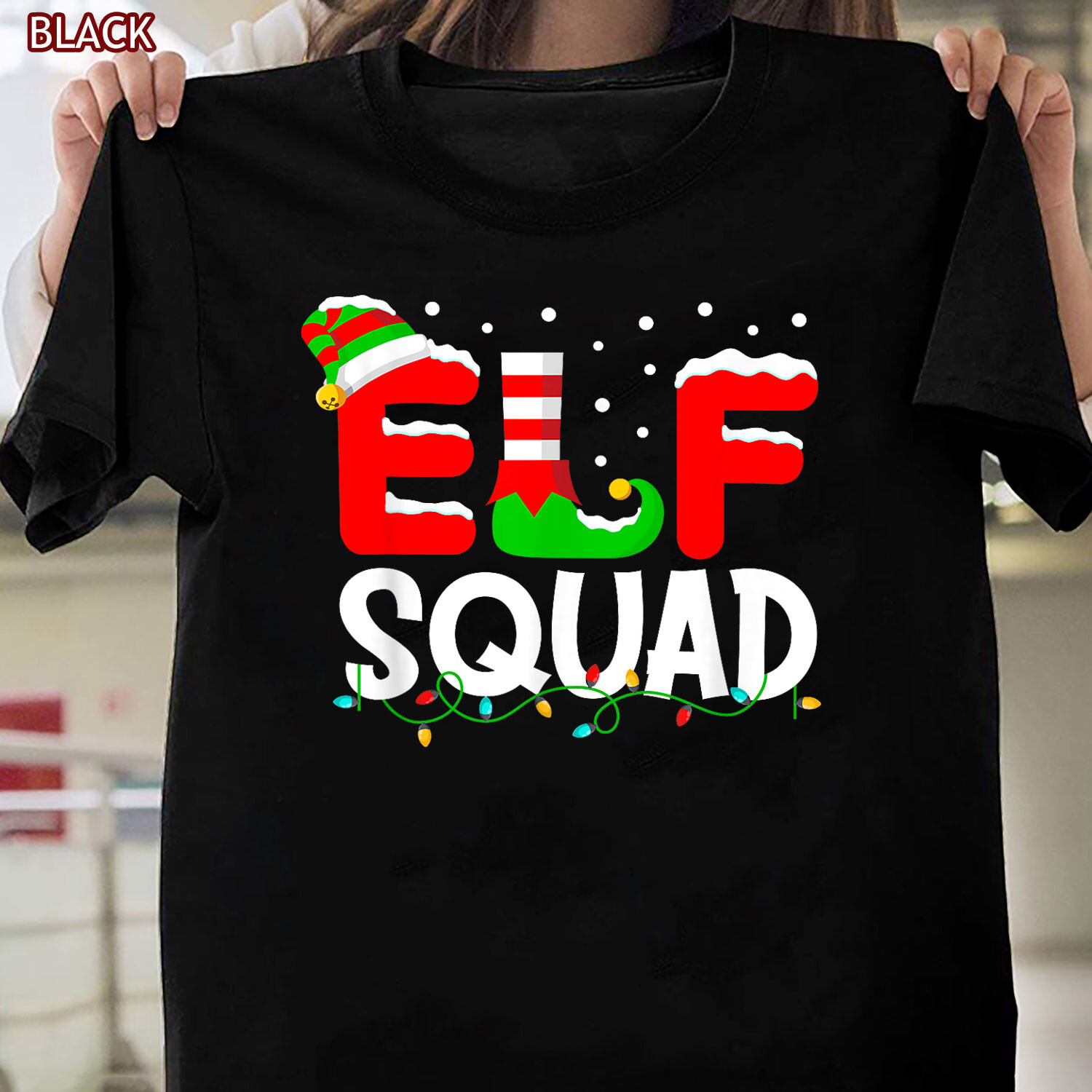 Elf Squad Family Christmas Matching T-Shirt, Merry Xmas Fun Gift Tee