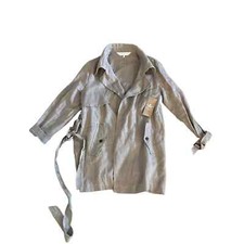 Nwt Women S Crown Linen Designs Bryant Coat Lagenlook Taupe Wrap Jacket Drape
