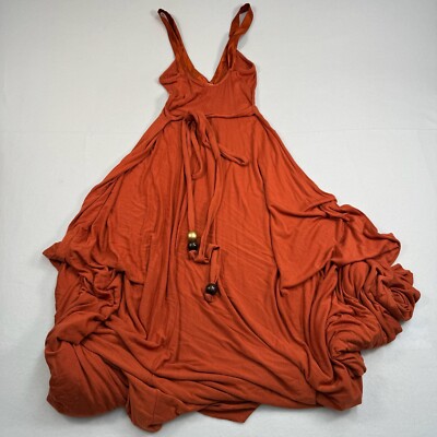 Tricia Fix Boho Flowy Sleeveless Maxi Dress Womens Size XS Belted Beads