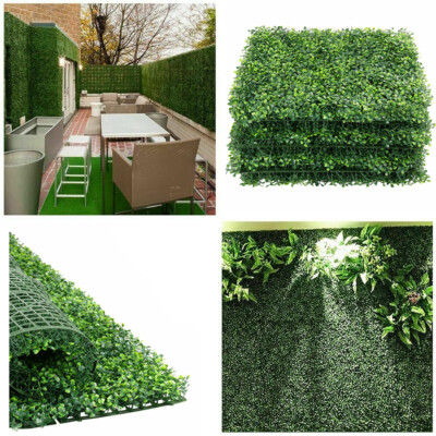 12pcs 20x20'' Artificial Boxwood Wall Hedge Mat Privacy Fence Decor Grass Panel