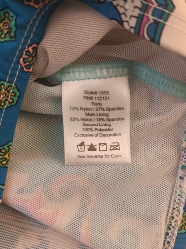 Love Your Assets By Sara Blakely Spanks Womens Size XL Swimsuit Paisley Beach - Picture 6 of 8