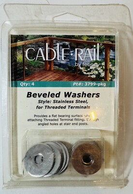 #ad Feeney Cable Rail Stainless Beveled Washers for Quick Connect 3799 pkg 4 Count $14.50