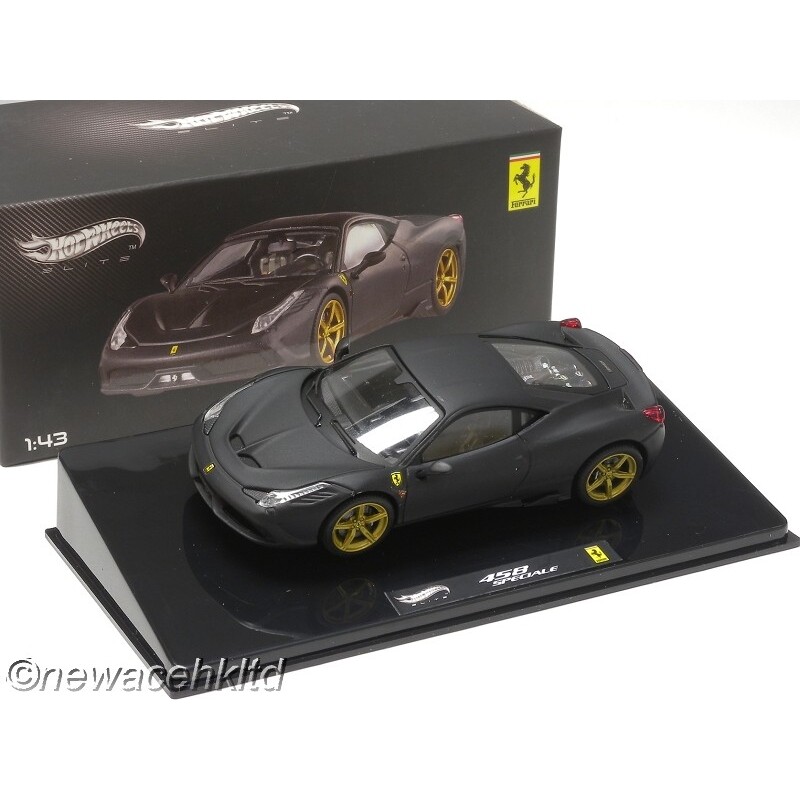 ホットウィール 458 SPECIALE(MATTE BLACK) FERRARI 458 SPECIALE MATT BLACK ELITE HOT WHEELS 1/43 #BLY47