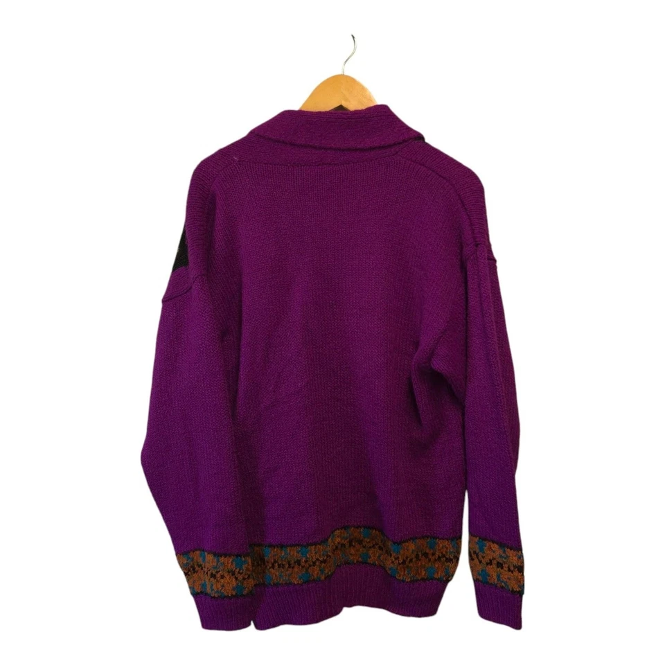 Cárdigan JASON MAXWELL Suroeste Púrpura Marrón Turquesa GRANDE Foto 4 de 4