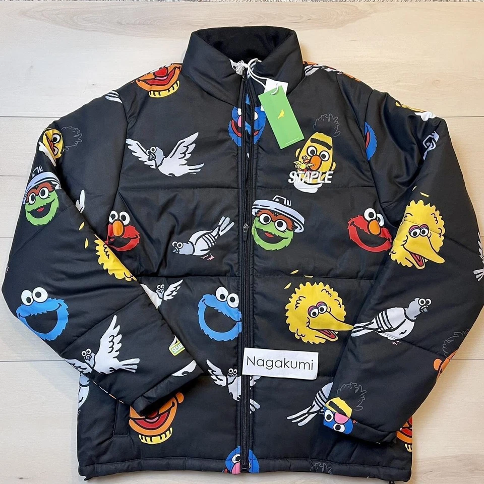 💙 Chaqueta acolchada grande Staple Pigeon x Sesame Street Crew nueva con etiquetas Foto 2 de 4