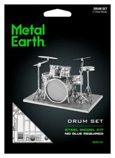 Fascinations Metal Earth Modern Drum Set 3D Laser Cut Steel Instrument Model Kit