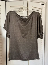 Michael Stars - Gold Metallic Short Sleeve Stretch Top - One Size Fits All