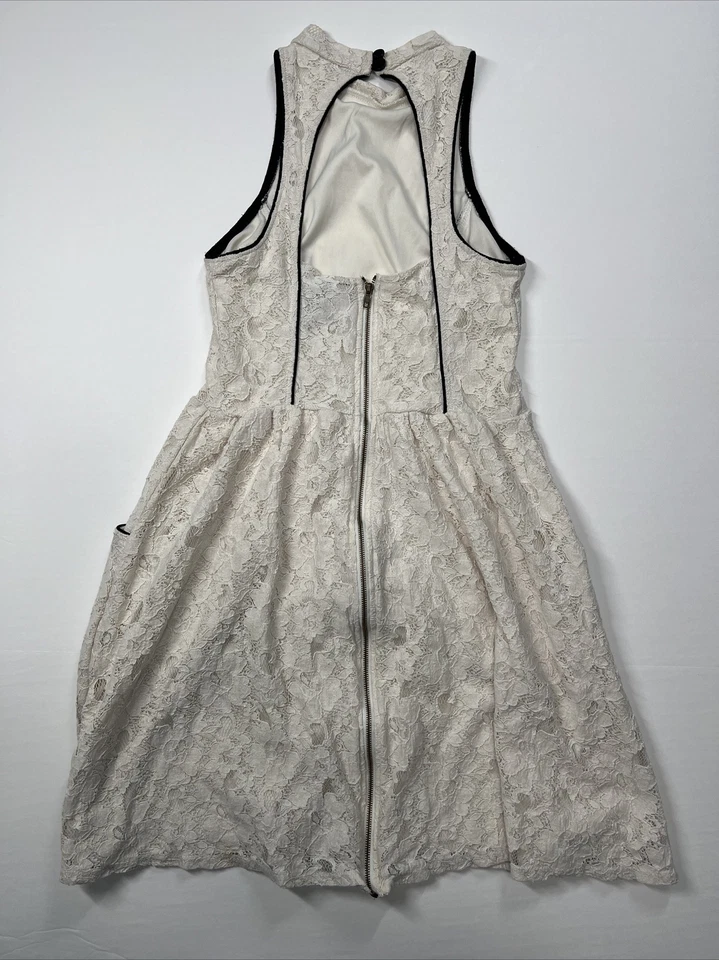 Fire Los Angeles A-Line Lace Dress Womens Size Small White Floral Sleeveless - Image 2 of 4