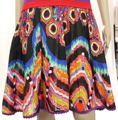 Roberto Cavalli Dress Sleeveless Mesh Crochet Signature Print Boho Summer 42/ 6 - Picture 7 of 10