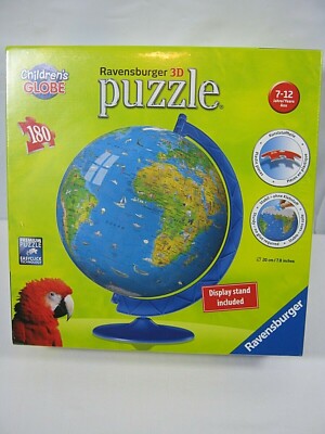 Ravensburger 3D Puzzle Children's World Globe 180 Pieces NEW Sealed With Stand