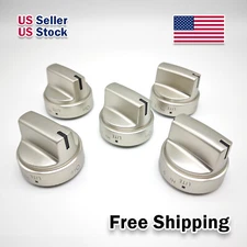 5 Pack Stainless Steel Look Control Knob Kits For GE Gas Range Stove WB03X24818