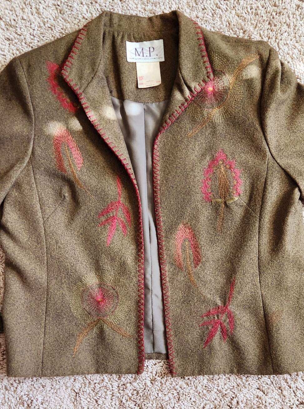 M.P. Michael Phillips button front lined jacket F… - image 2