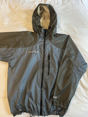 ジャケット・アウター montbell GORE-TEX shell jacket blue gray Montbell Goretex Windbreaker Rain Jacket Blue Grey Two-tone Large