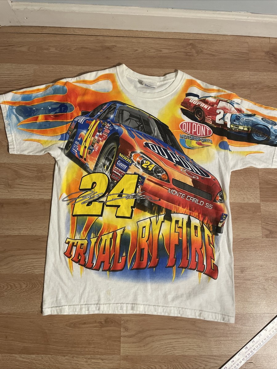 Vintage NASCAR Shirt Men's Medium Jeff Gordon 24 Trial By Fire All