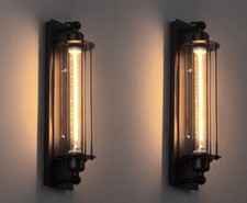 Industrial Wandleuchte E27 Vintage Antik Lampe mit Käfiggitter für Innenbereich