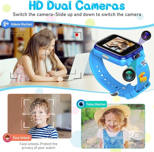 Kids 4G Smart Watchs Camera GSM Tracker SOS LBS Call Phone Game Watches Boy Girl - Bild 36 von 78