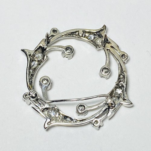 Broche colgante circular diamante 41 mm certificado platino GG 8,8 g - Imagen 6 de 9