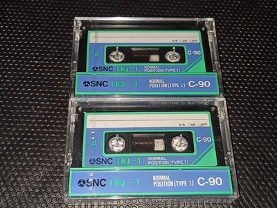 Lot of 2 SNC HQ-1 C-90 Vintage Cassettes Blank Audio Tape 1986 Japan Sealed