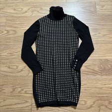 Tommy Hilfiger Houndstooth Turtleneck Sweater Dress Women’s Medium Preppy Office