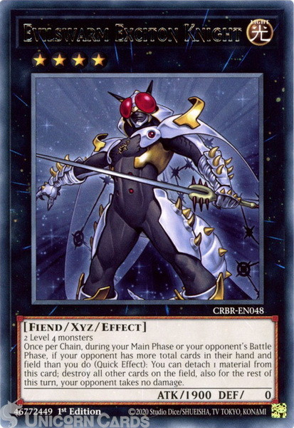 CRBR-EN048 Evilswarm Exciton Knight : Rare 1st Edition YuGiOh Card