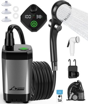 Campingdusche Tragbar Akku 6000-8000mAh Mobile Dusche mit Pumpe für Reisen