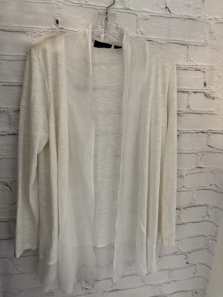 Cárdigan Metaphor Crema Sin Cierre Poliéster/Rayón/Spandex Usado en Excelente Condición Para Mujer Talla M/L Foto 2 de 4