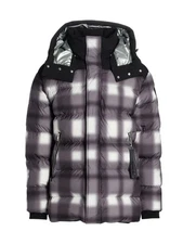 Moose Knuckles Dingwell Down Jacket in Black White Plaid size Large