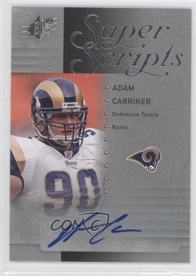 2009 SPx Super Scripts Adam Carriker #S-AC Auto 2d9
