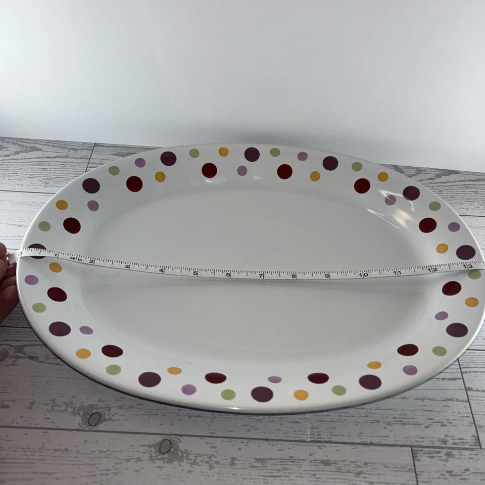Pampered Chef Simple Additions Dots Oval Platter #2083 13.5" X 9.5" Used - Image 4 of 4