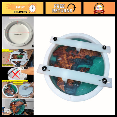 Large 16'' Deep Round Resin Mold - Reusable Epoxy for Clock, Tray, Table & Floral