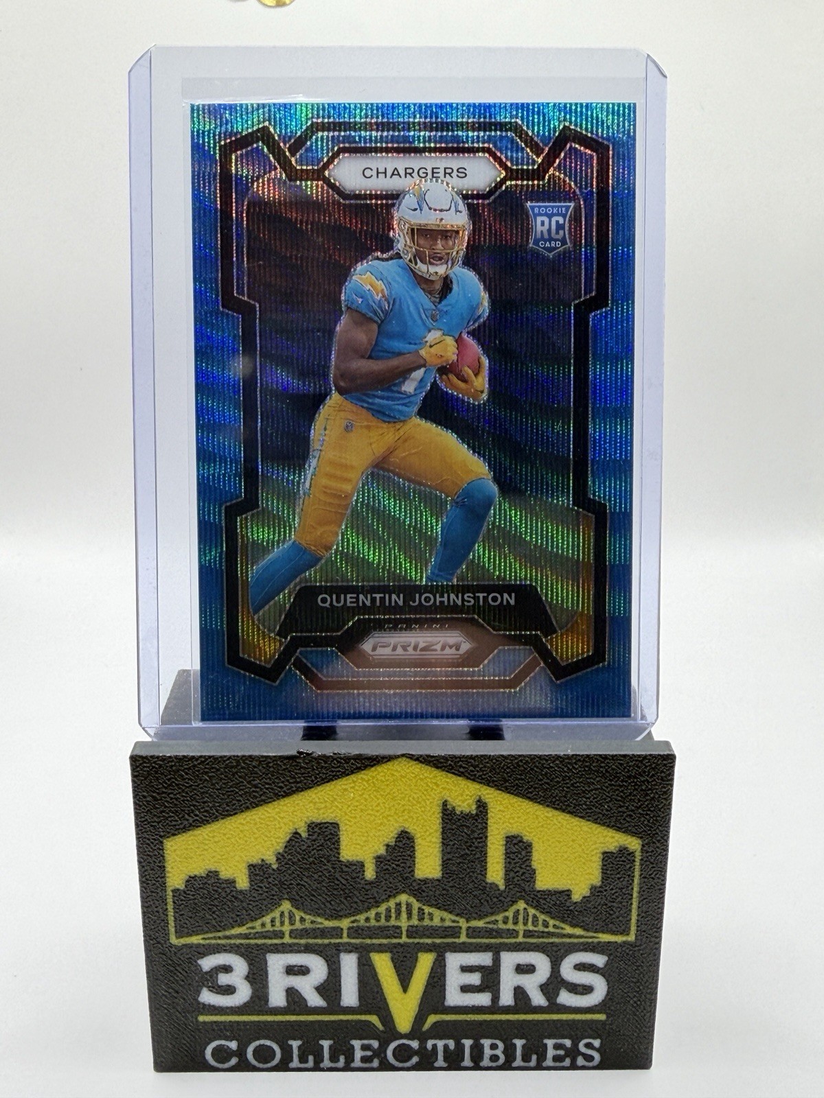 2023 Panini Prizm - Rookies Quentin Johnston #353 Blue Wave Prizm /199 (RC)