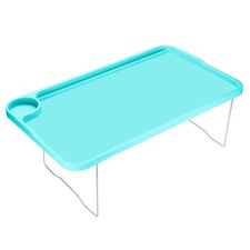 Breakfast Tray Table - Bed Trays with Folding Legs Blue