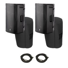 Pair of Yorkville YXL10P 10" Powered BT Speakers Covers 2x XLR Cables