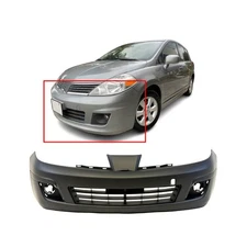 PrimedFront Bumper Cover Fascia Replacement for 2007-2012 Nissan Versa