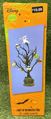 The NIGHTMARE BEFORE CHRISTMAS TREE LIGHT UP Decorated 16''  w/ Ornaments New FUN