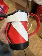 Golf Bag Pen Pencil Miniature Holder Red/white Black Inside Coozie SH3