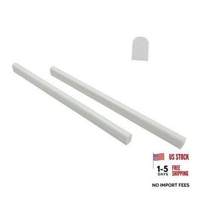 10 Pcs White Marble Pencil Tile, 12 Inch Edge Trim Honed for Bathroom,