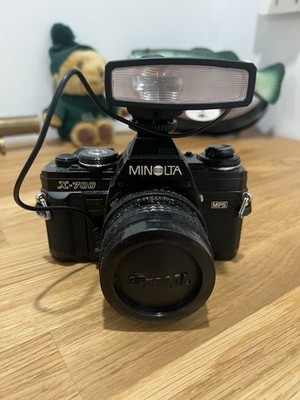 Minolta X-700 SLR Film Camera Body Black, Tested Working with Godox Lux Junior