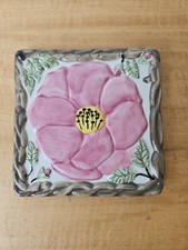 VTG Franciscan "DESERT ROSE  7" Square ART POTTERY Trivet Footed Tile PORTUGAL