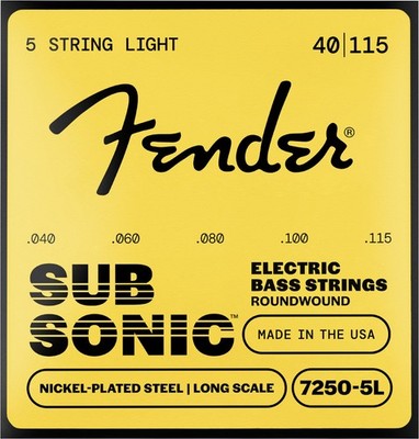 Fender 7250 Nickel-Plated Steel Wound Long Scale .040-.115 5-String Bass Saiten