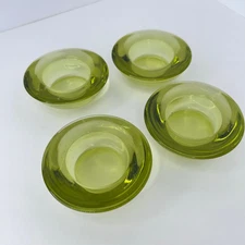 Lot of 22 Crate & Barrel Lime Green Glass Tea Light Candle Holders 3"