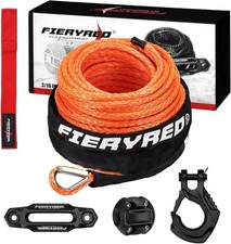 Ultimate Offroad 8500lbs Winch Rope Kit - Synthetic Fiber Durable Hook More Ultimate Offroad 8500lbs Winch Rope Kit - Synthetic Fiber Durable Hook More