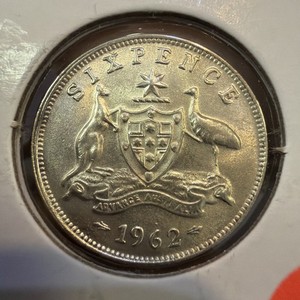 Australia Sixpence 1962 - Queen Elizabeth II - 0.50 Silver   G3349