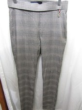 WOMANS TOMMY HILFIGER STRAIGHT STRETCH WAIST GRAY PLAID PANTS SIZE 8 INSEAM 28"