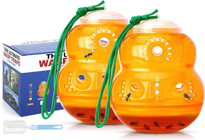 #ad #ad Orange Wasp Traps Outdoor Hanging Carpenter Bee Traps for outside Yellow Jacket $32.69