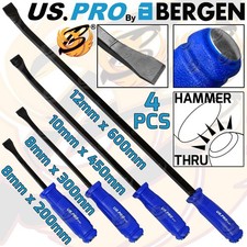 US PRO 4PC Pry Bar Set Jemmy 200mm 300mm 450mm 600mm Go-Thru Lever Bars Wrecking