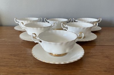6x Royal Albert Val D'Or - Suppentassen und Untertassen sehr guter Zustand 1.