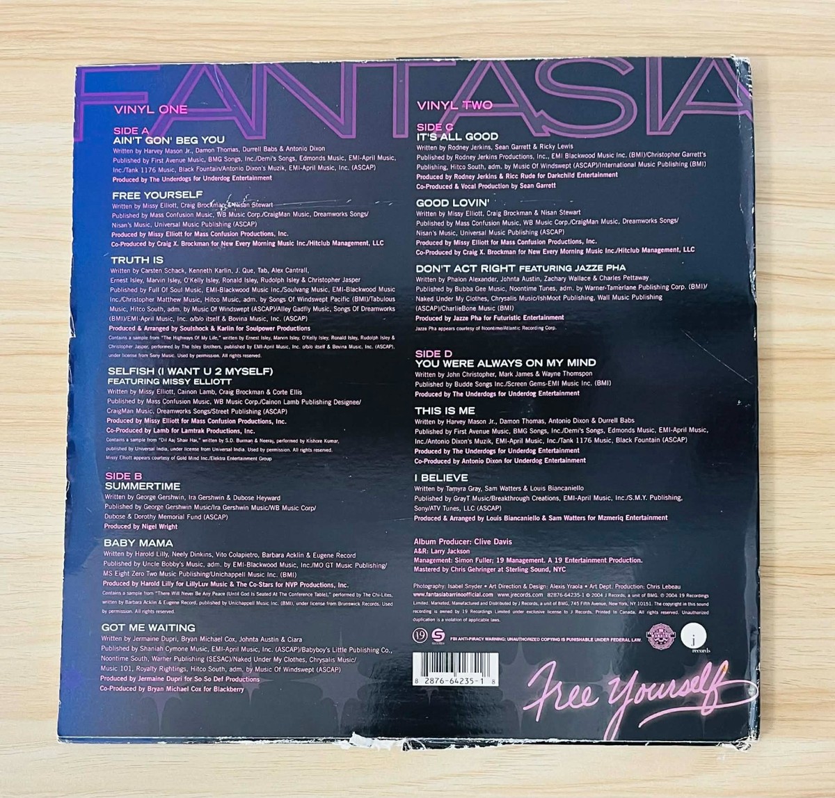 Fantasia / Free Yourself 2004 US Original 2LP Vinyl Missy Elliott